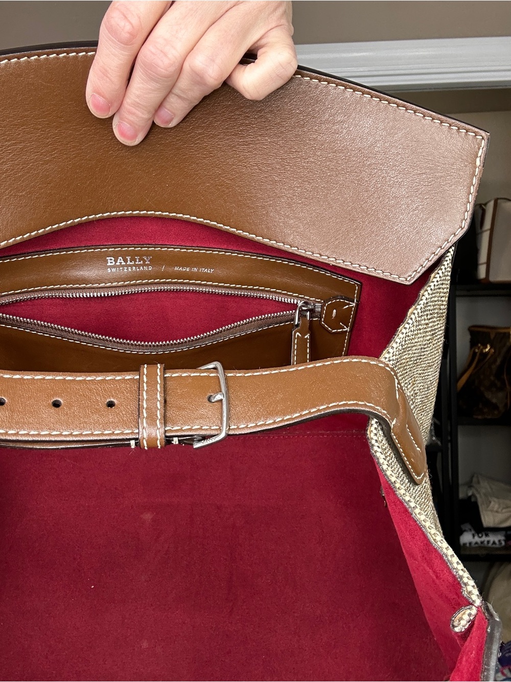 Bally Sommet Medium Haircalf Satchel | Made in Italy | COA 2015 Times Feauture - Picture 7 of 17